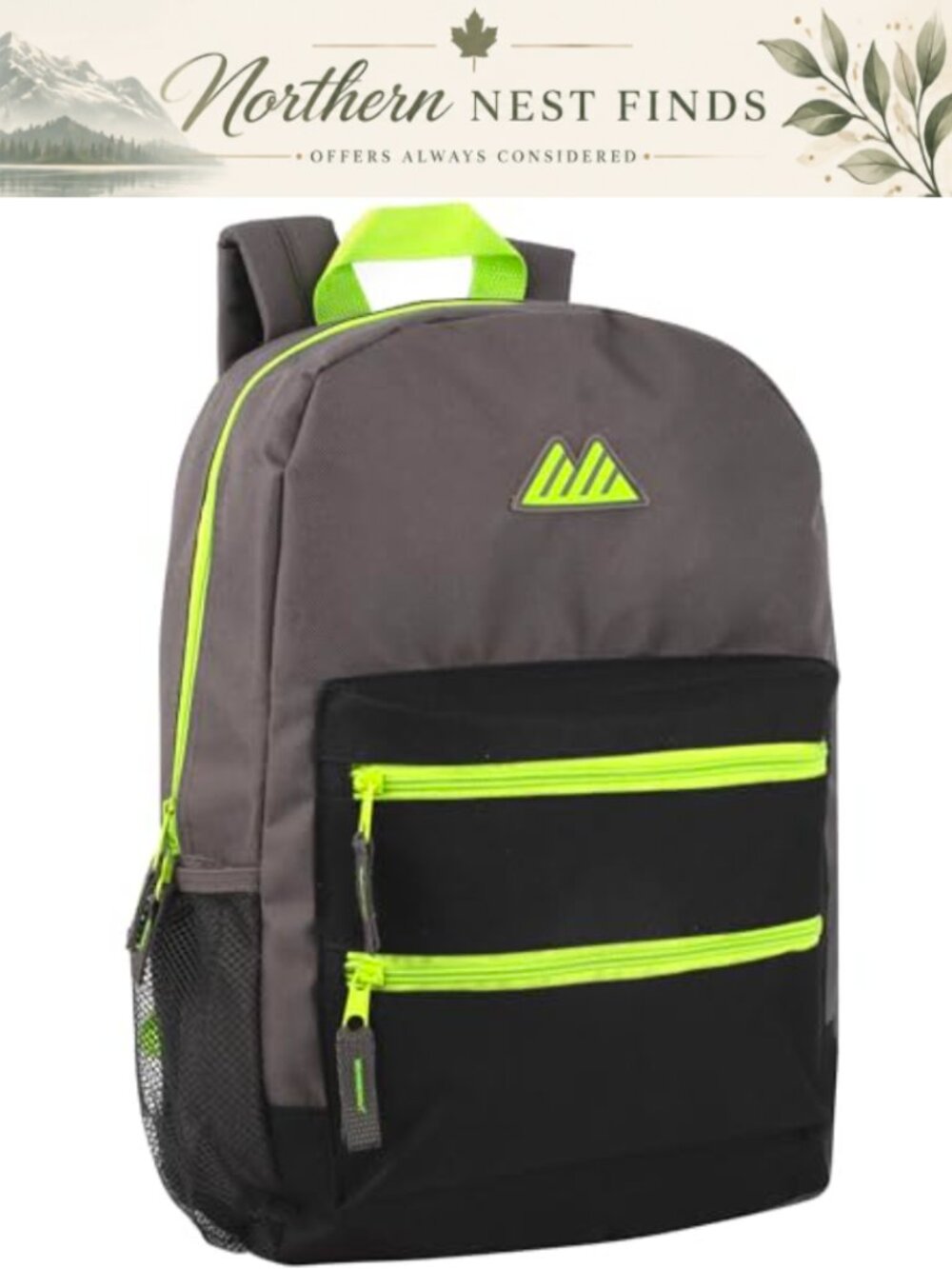 Summit Ridge Two Tone Backpack with Side Water Bottle Pockets